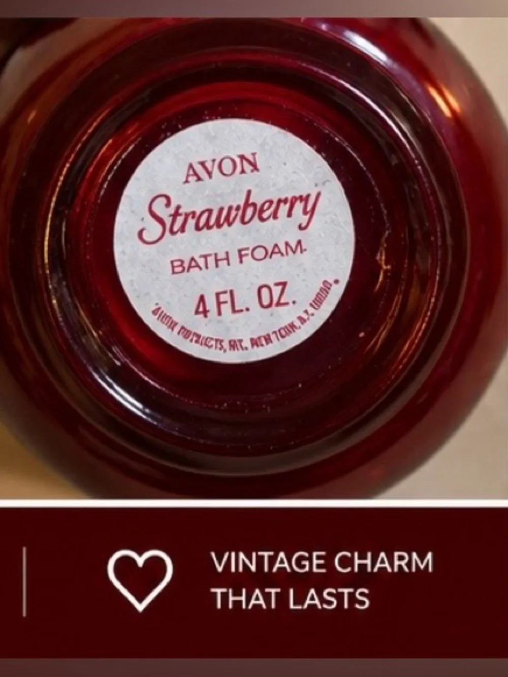 Vintage Avon Ruby Red Glass Decanter Collectible